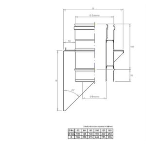 PLASTIKOAX SUPPORTO MURALE DOPPIAPARETE - INTERNO IN PPS Ø 160 MM. / ESTERNO INOX Ø 250 MM. PER CALDAIE A CONDENSAZIONE