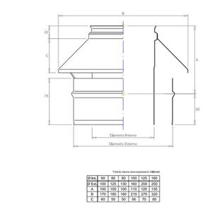 PLASTIKOAX TERMINALE COASSIALE DOPPIAPARETE - INTERNO IN PPS Ø 60 MM. / ESTERNO INOX Ø 100 MM. PER CALDAIE A CONDENSAZIONE