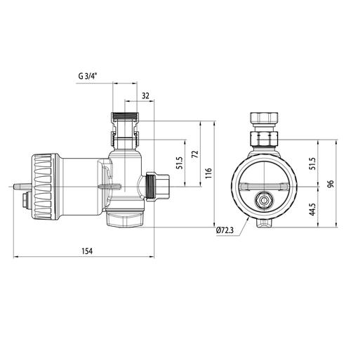 MG2 FILTRO DEFANGATORE MAGNETICO SOTTO CALDAIA 3/4 Foto 2