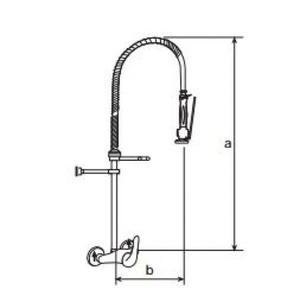 895 07/2 MONOCOMANDO LAVABO CUCINA INDUSTRIALE