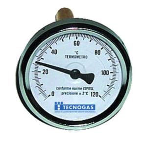 TERMOMETRO 0-120 D.80 CON ATTACCO POSTERIORE CM. 10
