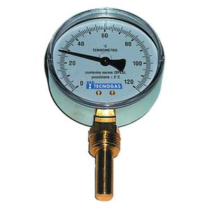 TERMOMETRO 0-120 D.80 ATTACCO RADIALE GAMBO CM. 10