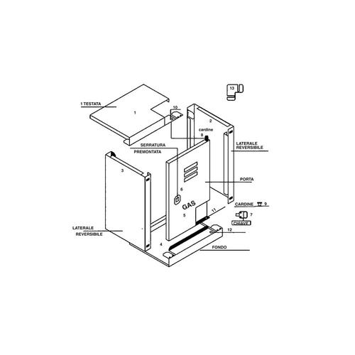CASSETTA ZINCATA X CONTATORE GAS 50X40X24 Foto 2
