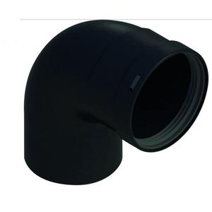 CURVA FUMO 90MF D.80 ALLUMINIO NERO (PELLET)