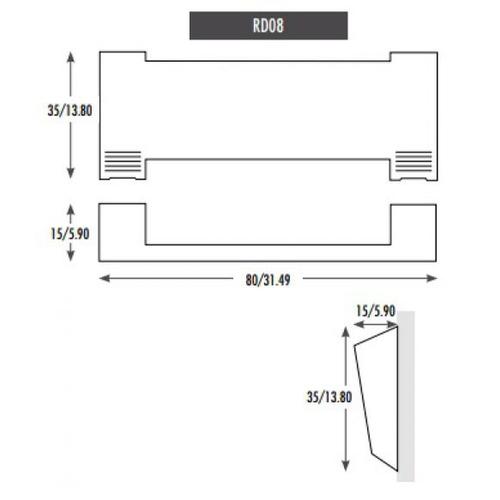 RADIATORE BRIDGE NEW 800X350X150 BIANCO 370/600W Foto 2