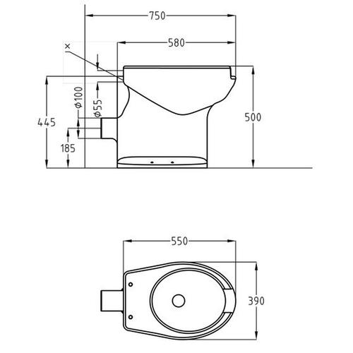 VASO BIDET ERGONOMICO SCARICO PARETE Foto 2