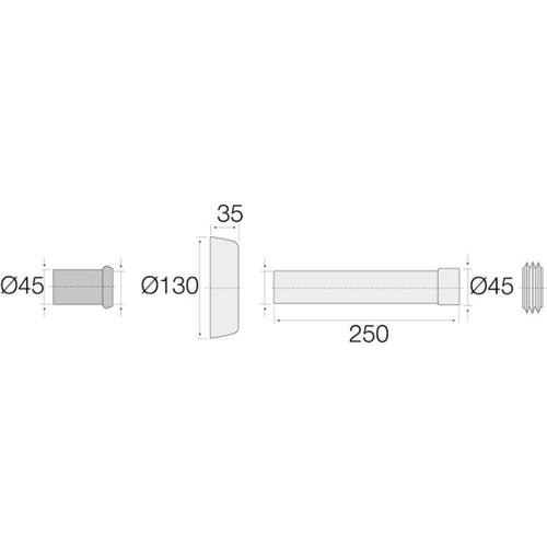 CANOTTO PER CASSETTA D. 40/45 BIANCO Foto 2