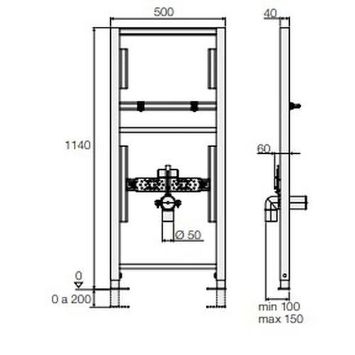 LAVABO BLOCK H 1140 PORTA RUBINETTO MONOFORO Foto 2