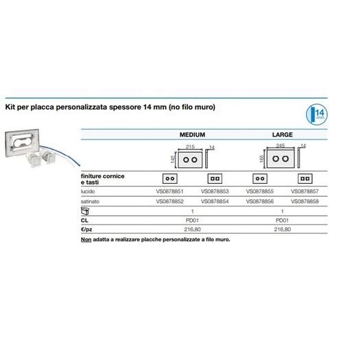 KIT PLACCA PERSONALIZZATA CROMO LUCIDO VS0878851 Foto 2