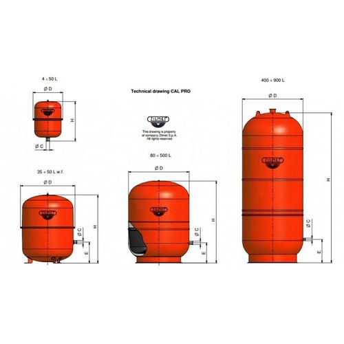 VASO ESPANSIONE LT. 105 CAL-PRO EXPORT Foto 2